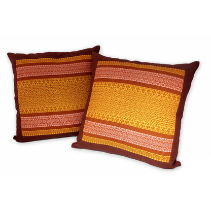 Thai Sunshine Cotton Cushion Covers (Pair)