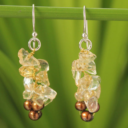 Afternoon Light Citrine Beaded Earrings