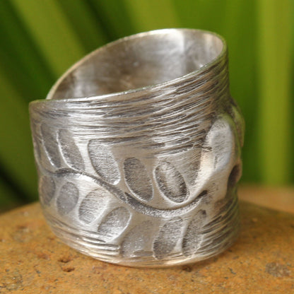 NOVICA - Silver Thai Forest Elephant Wrap Ring