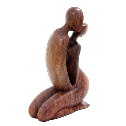 A Kiss on the Cheek Wood statuette