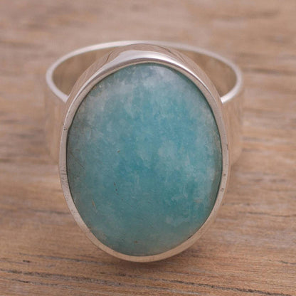 Amazonite Encounter Hand Made Peruvian Sterling Silver Amazonite Cocktail Ring