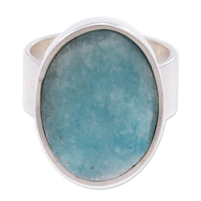 Amazonite Encounter Hand Made Peruvian Sterling Silver Amazonite Cocktail Ring