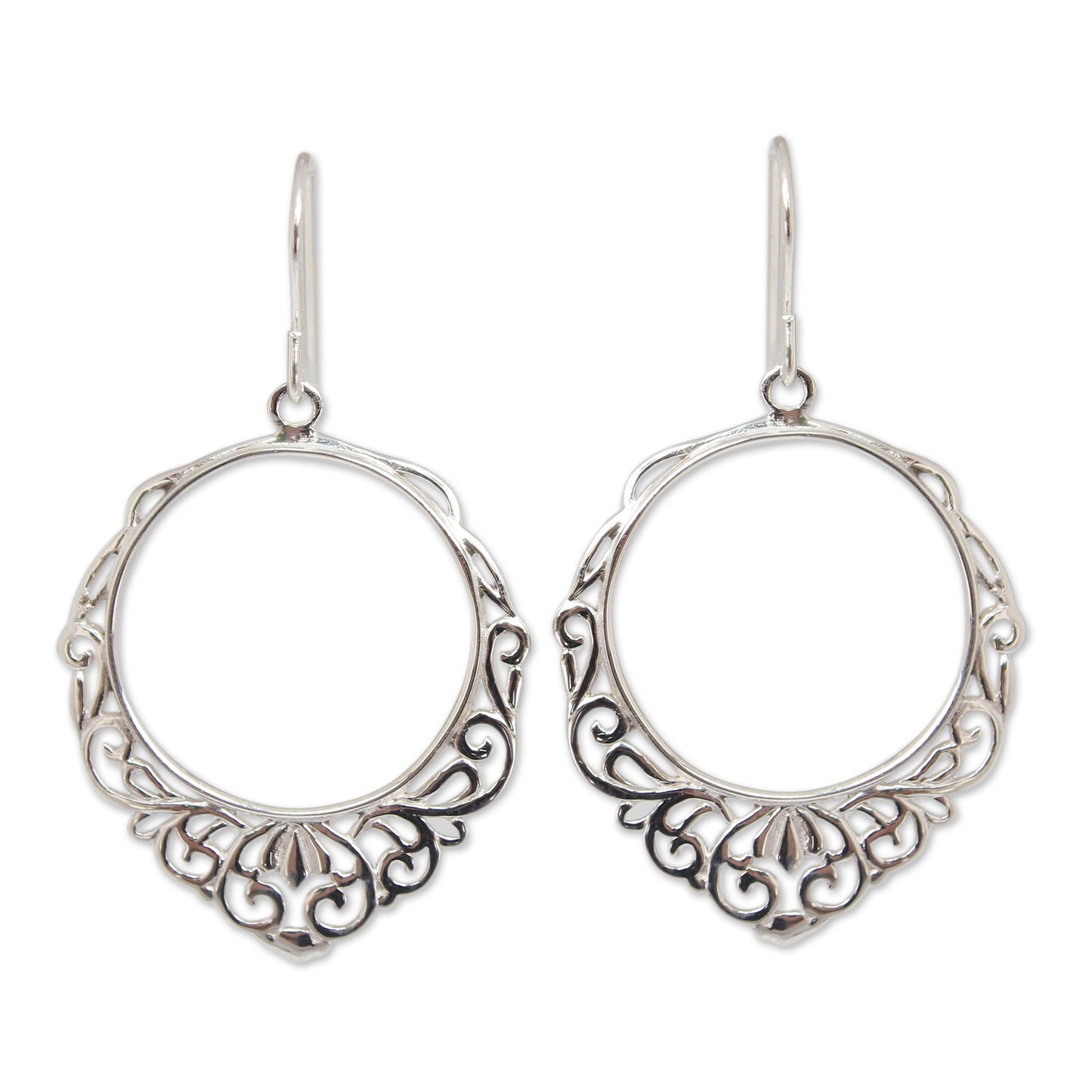 Songkran Moon Handmade Sterling Silver Dangle Earrings