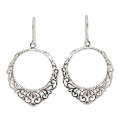 Songkran Moon Handmade Sterling Silver Dangle Earrings