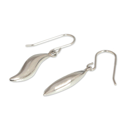 Sea Current Modern Sterling Silver Dangle Earrings