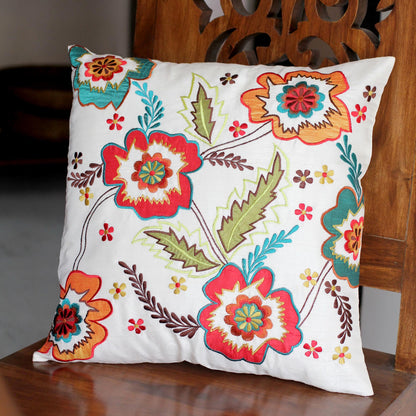 Floral Celebration Hand Made Floral Applique Cushion Cover