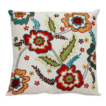 Floral Celebration Hand Made Floral Applique Cushion Cover