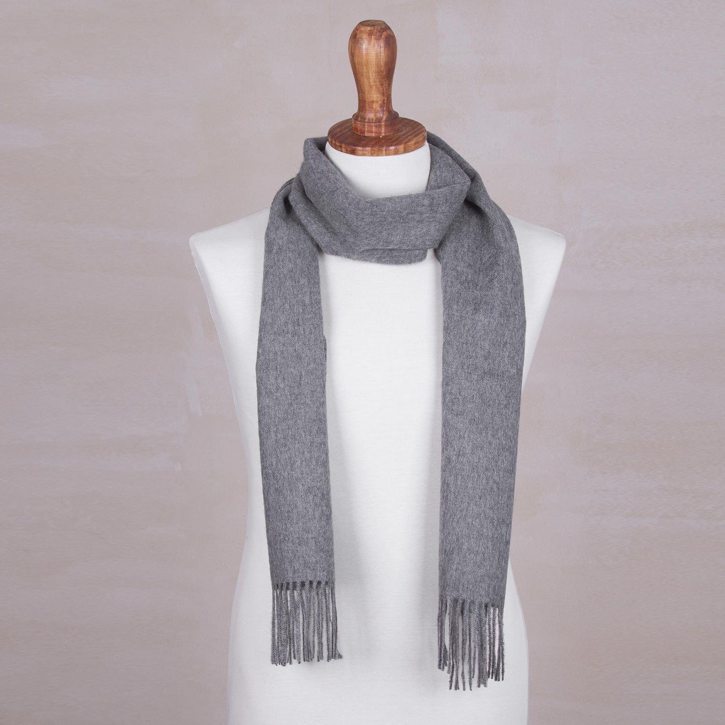 Stormy Gray Men's Alpaca Scarf