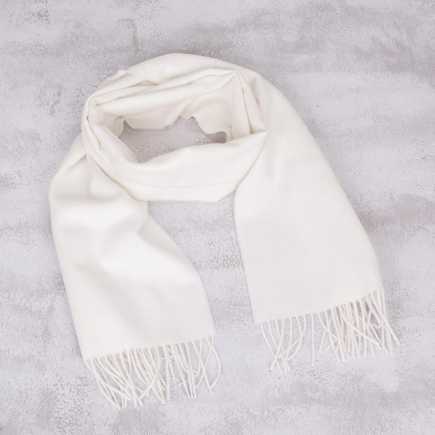 Frothy White Men's Alpaca Scarf