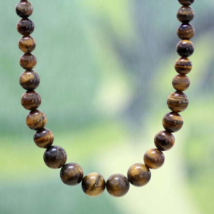 Golden Light Tiger's eye beaded necklace