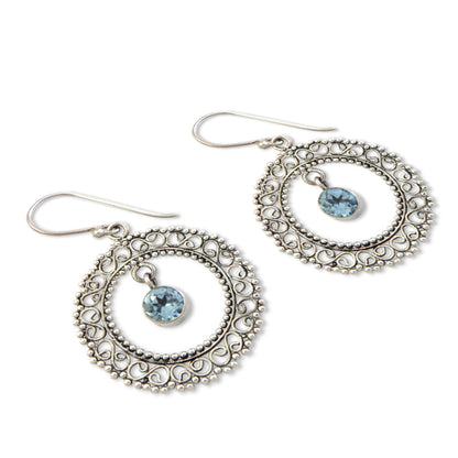 Radiant Halo Sterling Silver Earrings