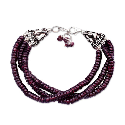 Splendor of India Unique Beaded Garnet Bracelet from India