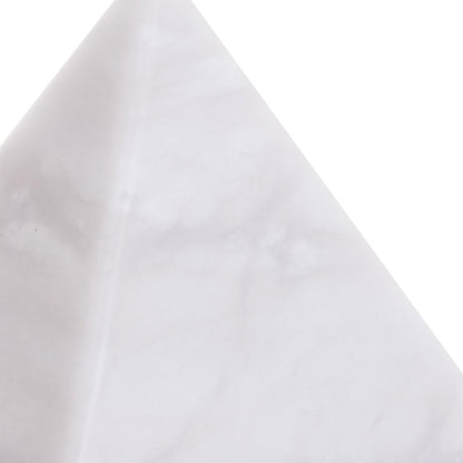 Protection White Onyx Gemstone Pyramid Sculpture from Peru