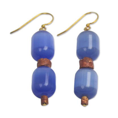 Odehye Cat's Eye and Bauxite Beaded Earrings