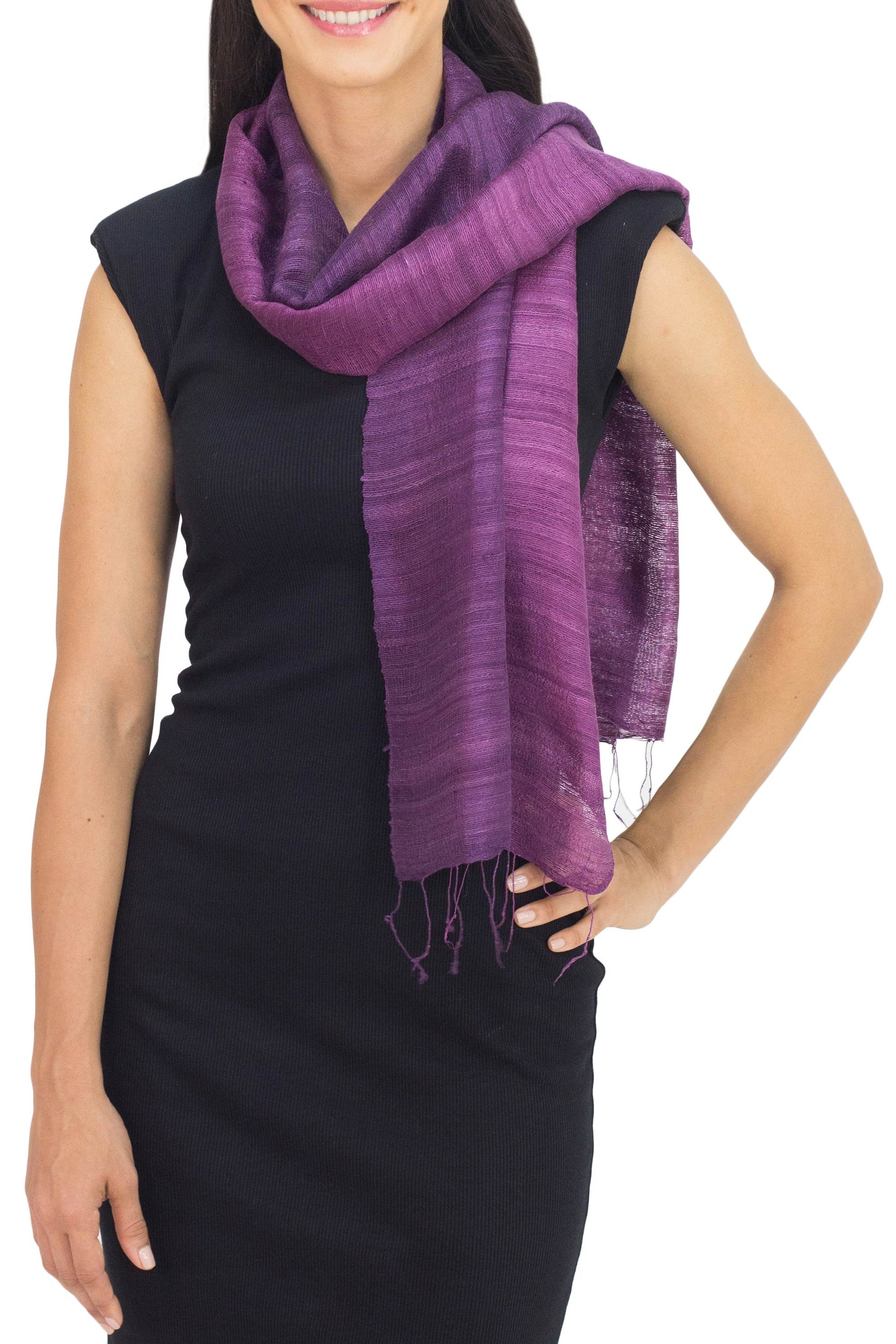 Bold Orchid Purple Silk Scarf