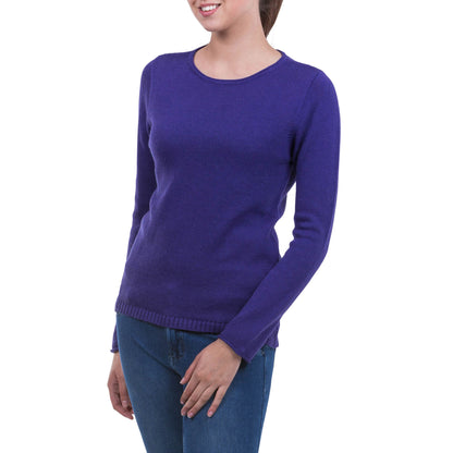 Puno Purple Cotton & Alpaca Sweater