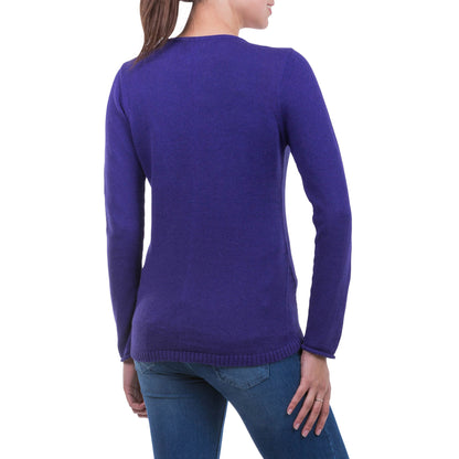 Puno Purple Cotton & Alpaca Sweater