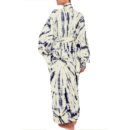 High Energy Blue & Ivory Tie-Dye Robe