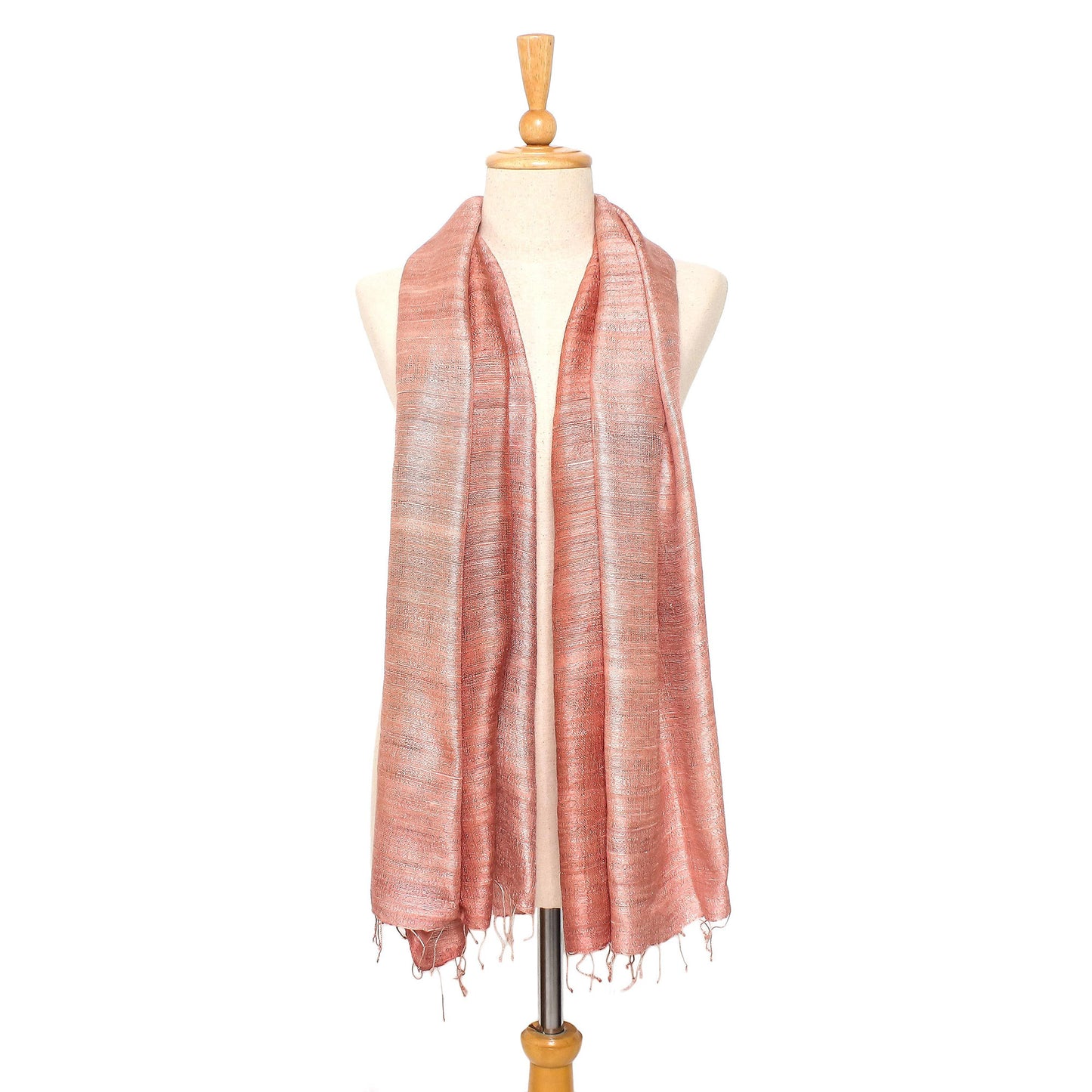 Bold Rose Pink Silk Shawl