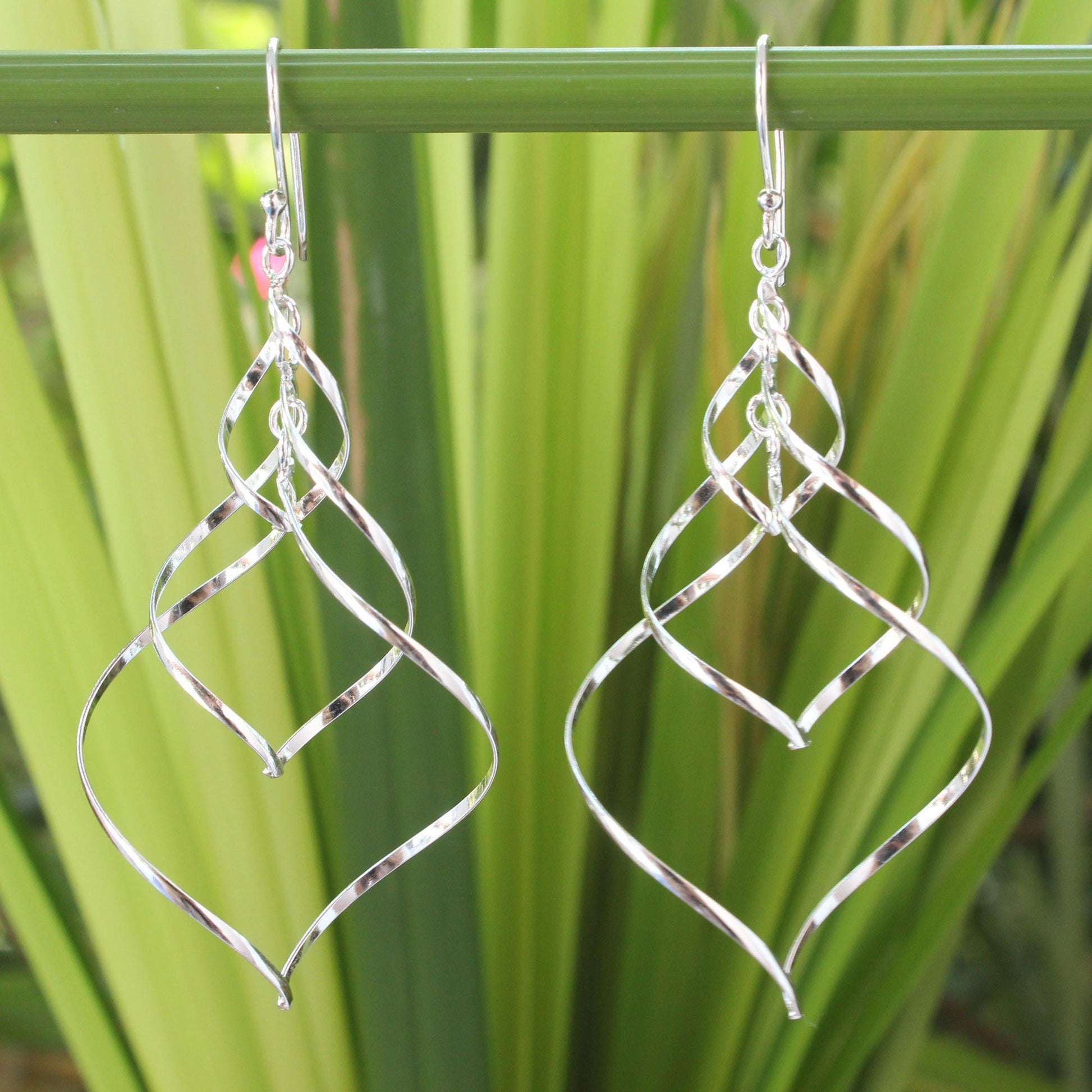 NOVICA - Sterling Silver Chime Dangle Earrings