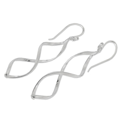 NOVICA - Sterling Silver Infinity Dangle Earrings