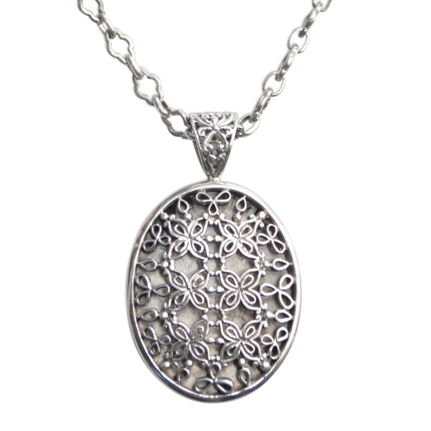 Jasmine at Night Sterling silver pendant necklace