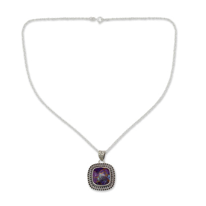 Violet Sunset Purple Turquoise Necklace in Sterling Silver