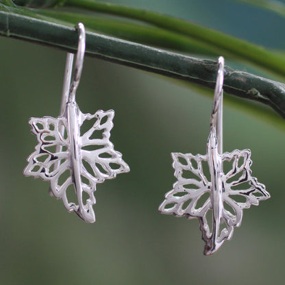 Maple Freeze Artisan Crafted Sterling Silver Drop Earrings