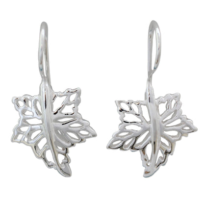 Maple Freeze Artisan Crafted Sterling Silver Drop Earrings