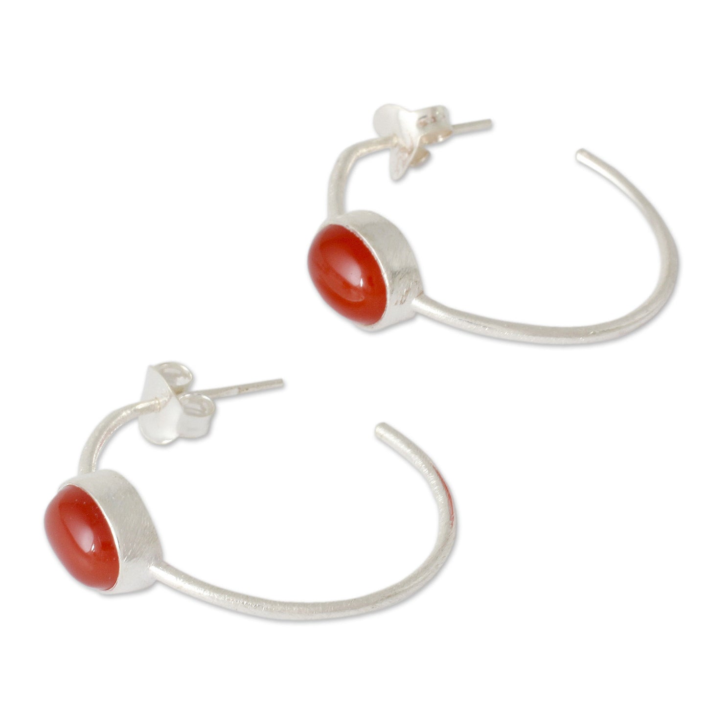 Sky loop: earring Modern Minimalist Red Onyx Earrings