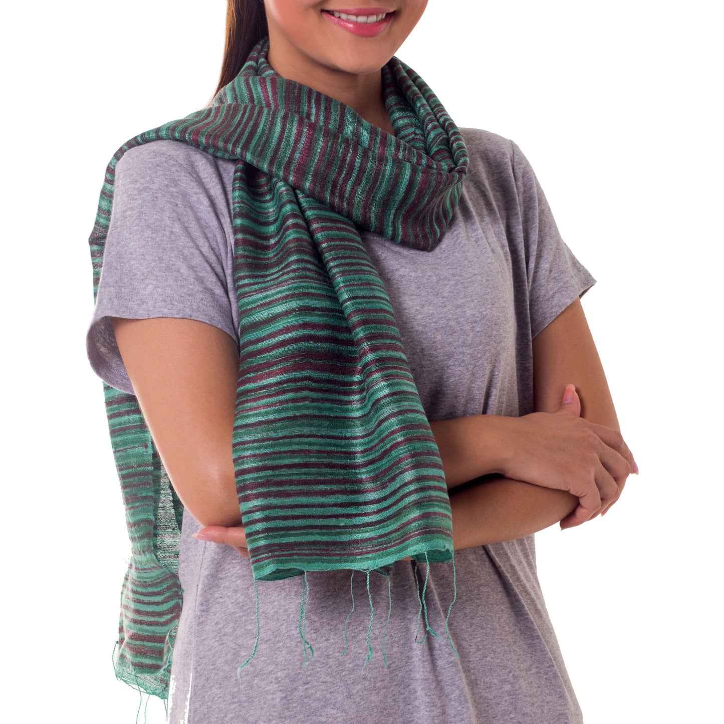 Mae Nam Khong Valley Multicolor Silk Batik Scarf