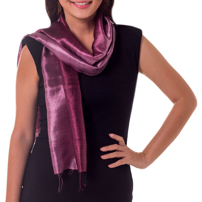 Orchid Duality Silk Batik Scarf