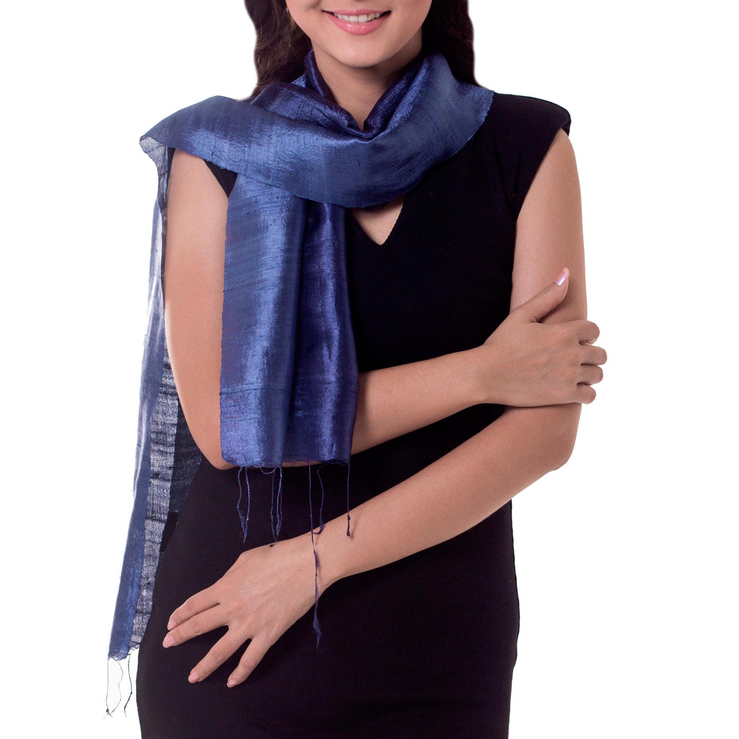 Bluebell Duality Silk Batik Scarf