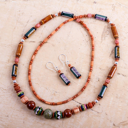 Inca Colors Ceramic beaded jewelry set