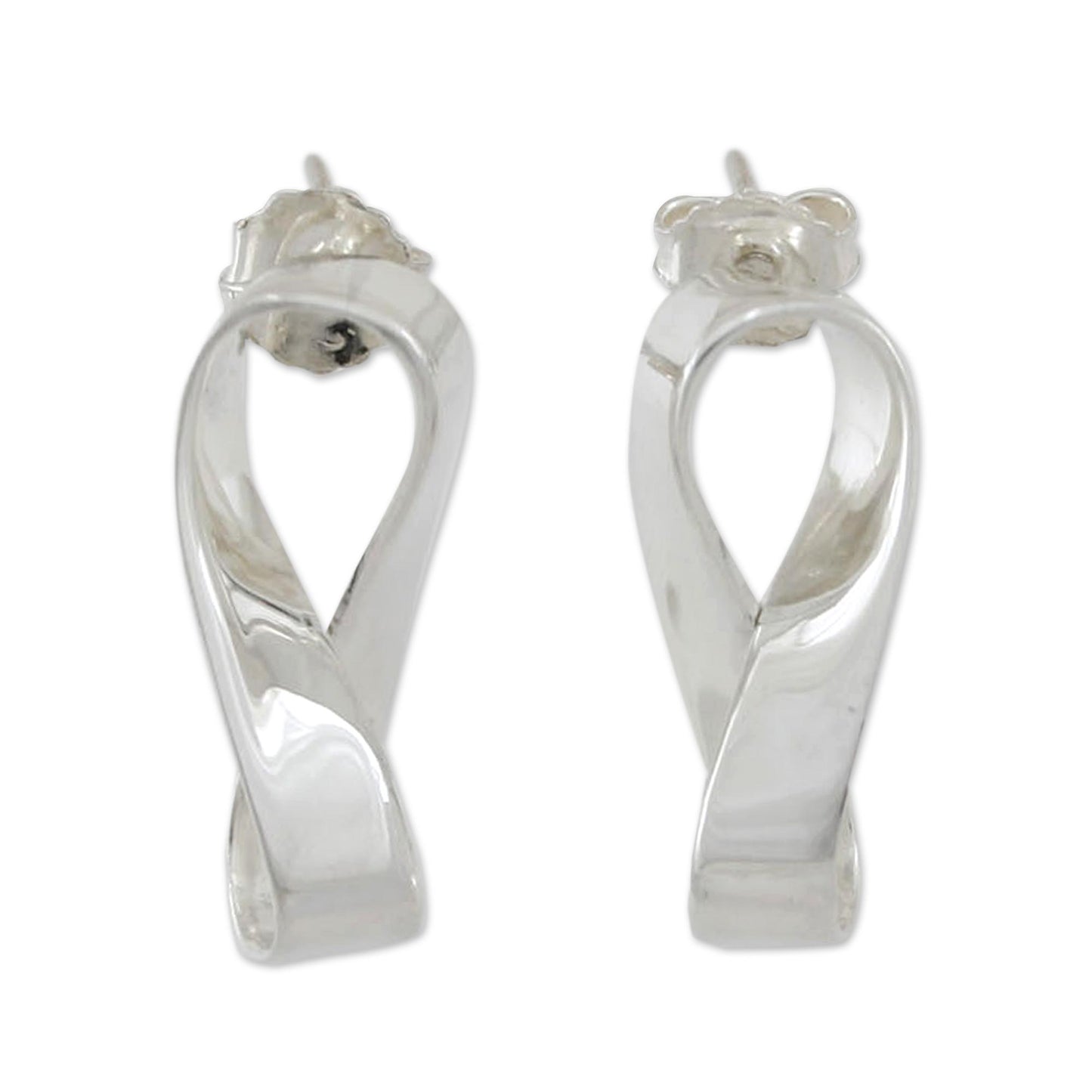 Infinite Maya Inspirational Sterling Silver Button Earrings
