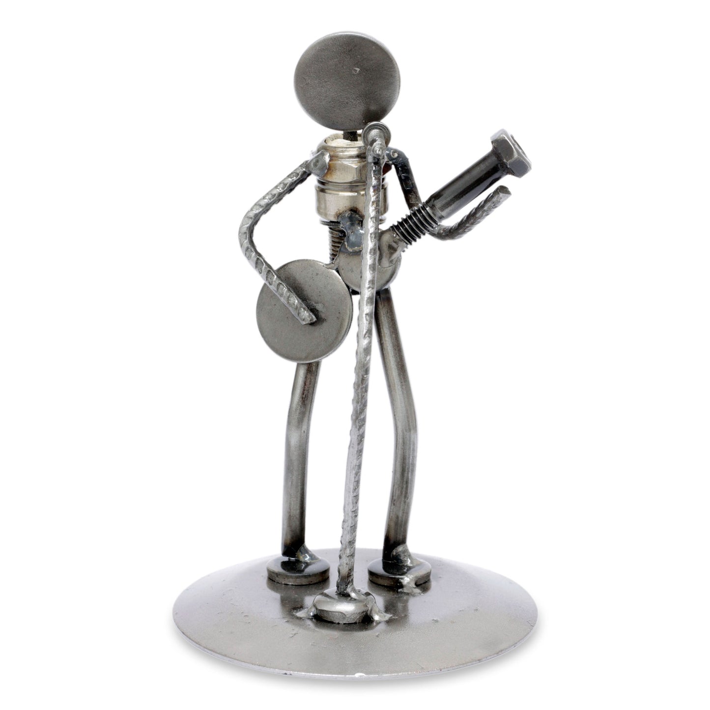 Rustic Folk Singer Metal Sculpture