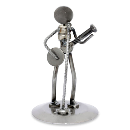 Rustic Folk Singer Metal Sculpture