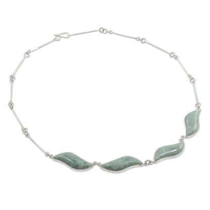 Floating in the Breeze Fair Trade Sterling Silver Pendant Jade Necklace