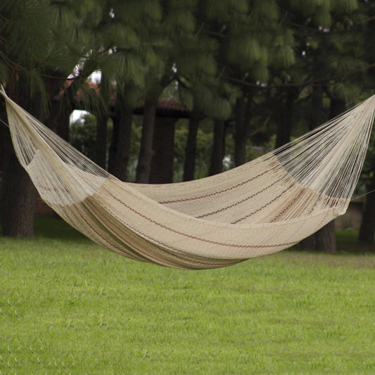 Sunset Riviera Beige Two Person Cotton Hammock