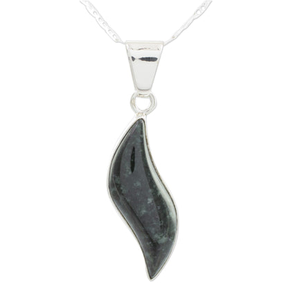 Floating in the Breeze Sterling Silver Pendant Jade Necklace