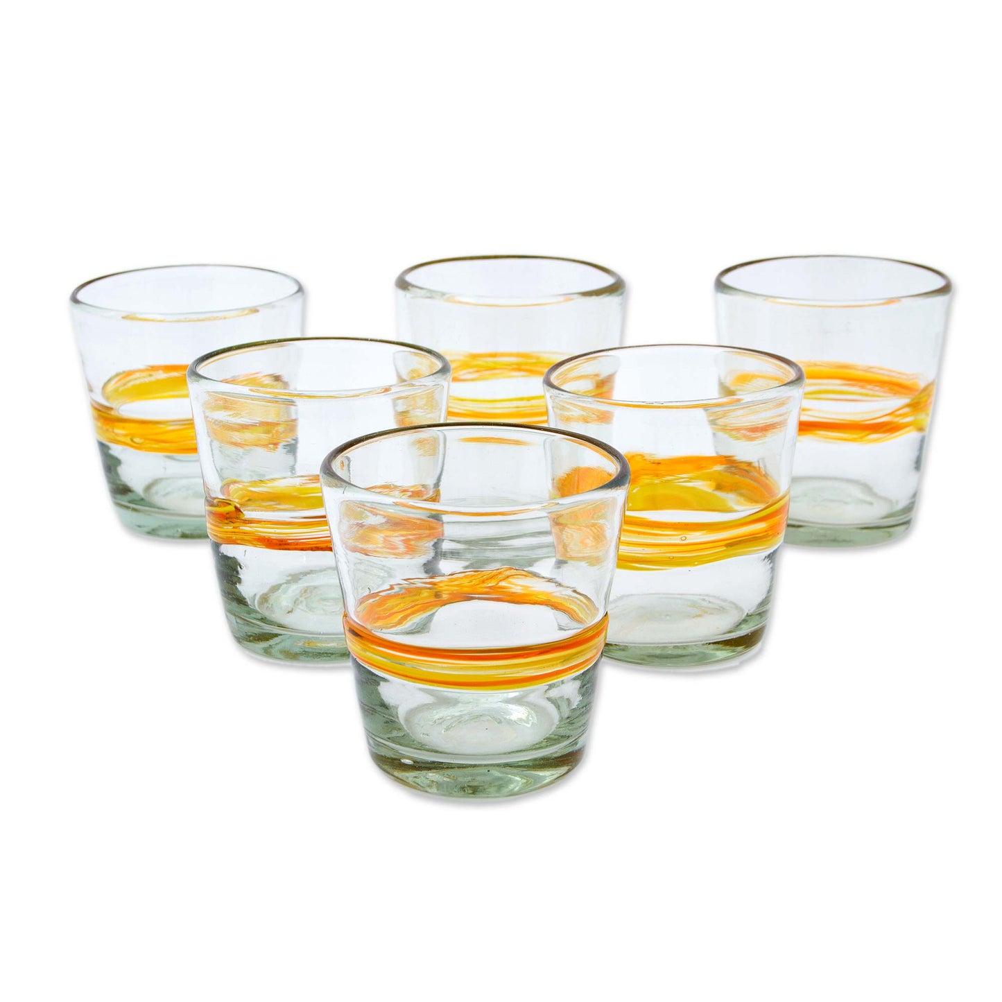 Ribbon Of Sunshine Hand-Blown Glass Tumbler Glass Set