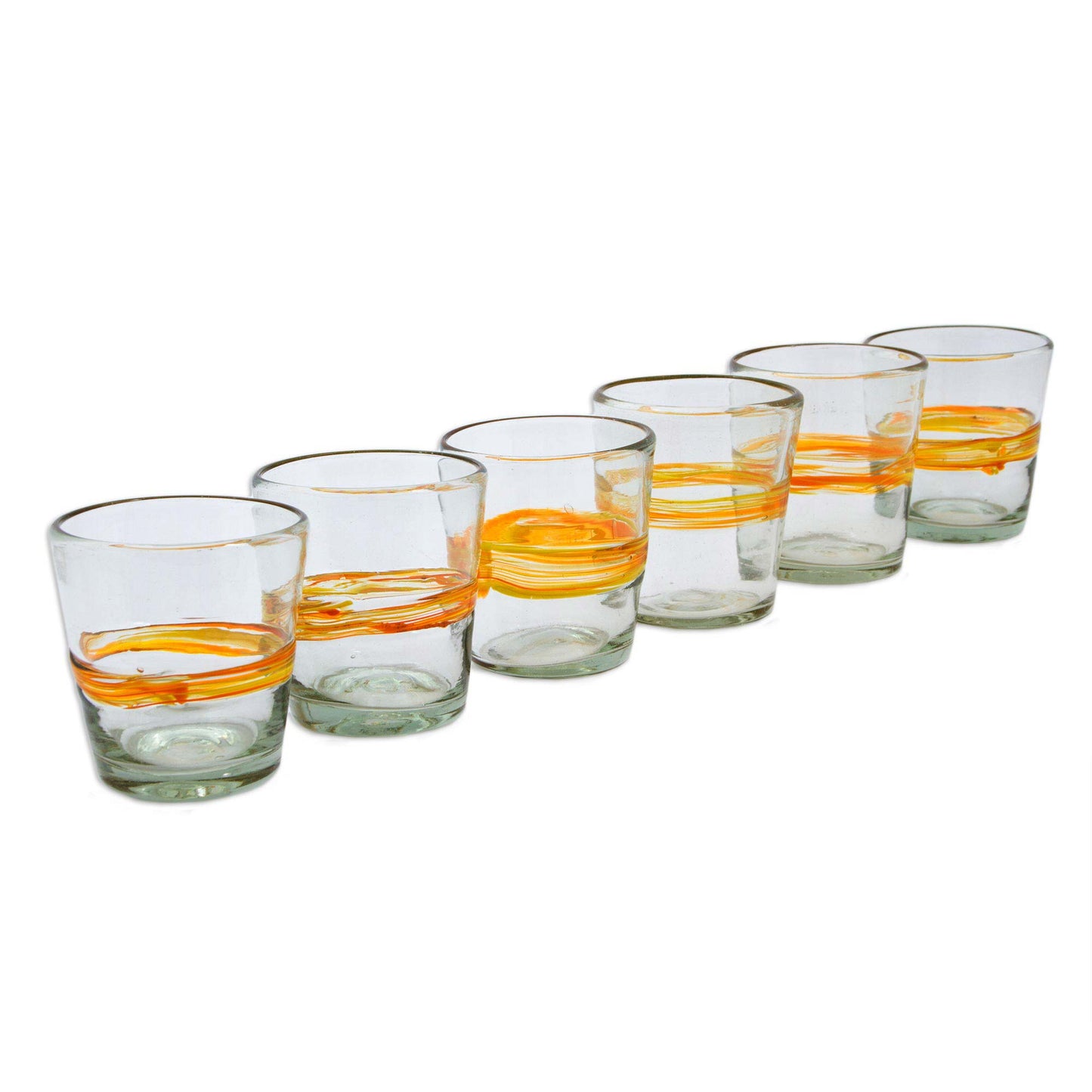 Ribbon Of Sunshine Hand-Blown Glass Tumbler Glass Set