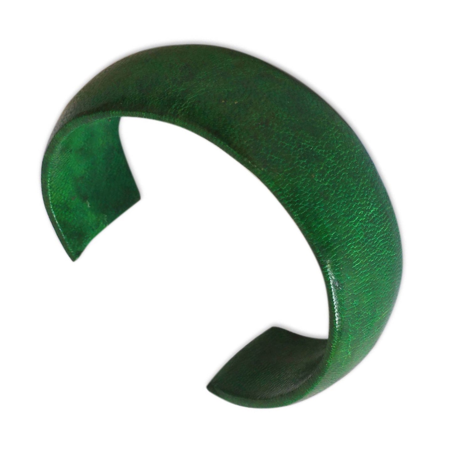 Annula in Green Handcrafted Modern Leather Cuff Bracelet