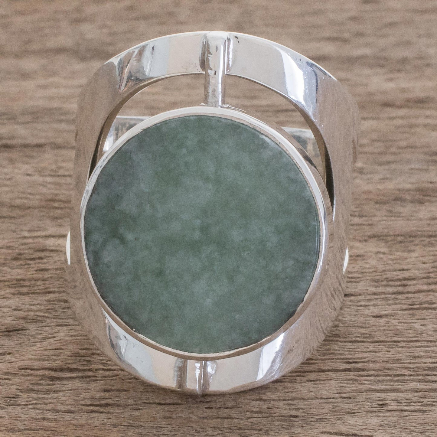 Dual Spirit Handmade Modern Reversible Jade Cocktail Ring
