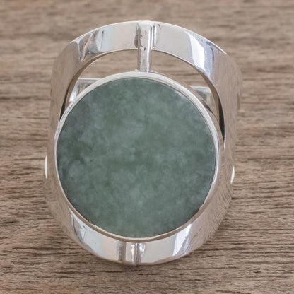 Dual Spirit Handmade Modern Reversible Jade Cocktail Ring