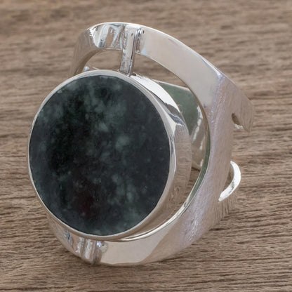 Dual Spirit Handmade Modern Reversible Jade Cocktail Ring
