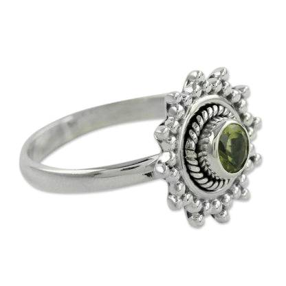 Lime Princess Peridot solitaire ring