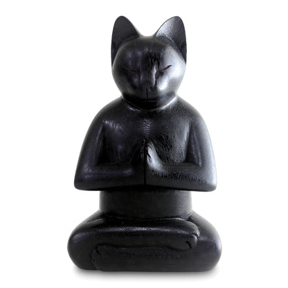 Black Cat In Deep Meditation Sculpture