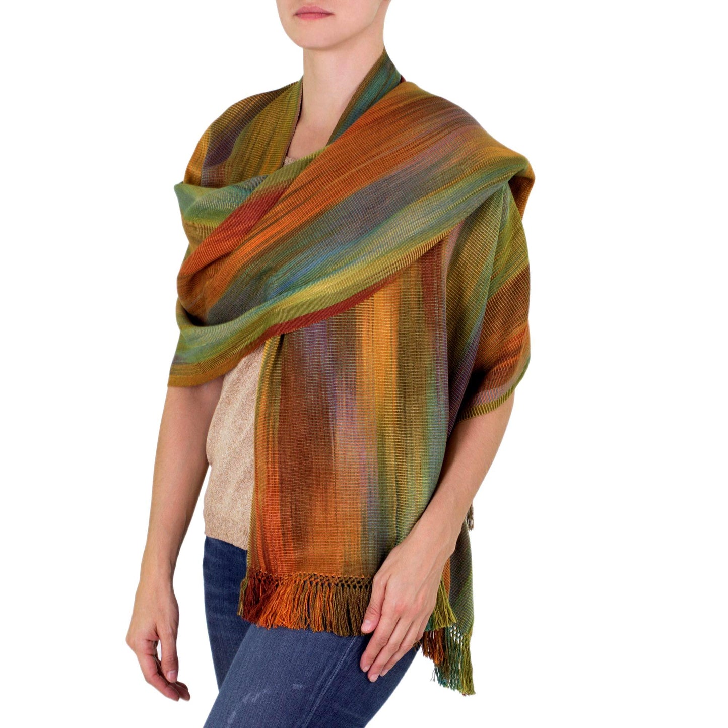 Multicolor Hand Crafted Wrap Shawl