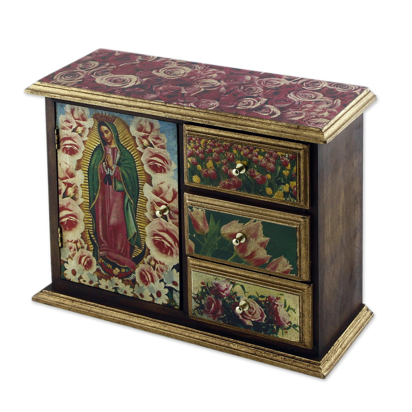 Beloved Guadalupe Decoupage chest